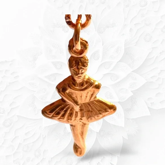 HAND CRAFTED Earrings Ballerina Copper Dangle Nutcracker Ballet Dancer Pierced - Picture 3 of 5